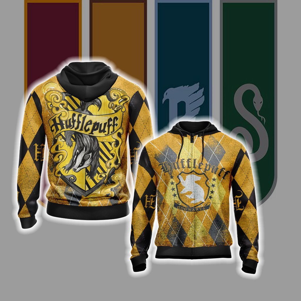 Loyal Like A Hufflepuff Harry Potter New Version 2 Unisex 3D T-shirt Zip Hoodie S