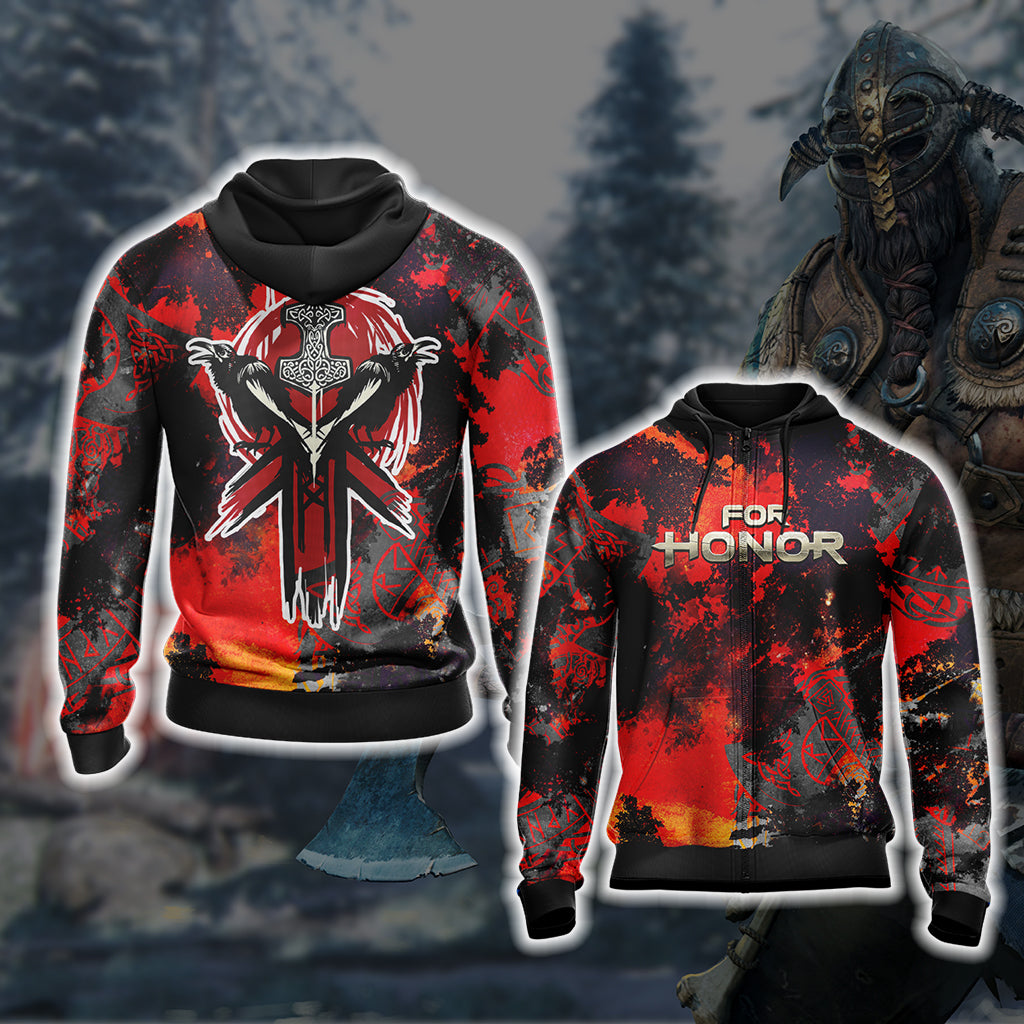For Honor: Vikings Unisex 3D T-shirt Zip Hoodie XS
