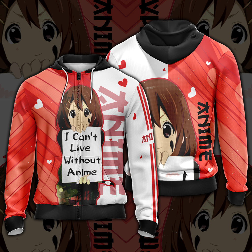 I Can't Live Without Anime Unisex 3D T-shirt Zip Hoodie Zip Hoodie S
