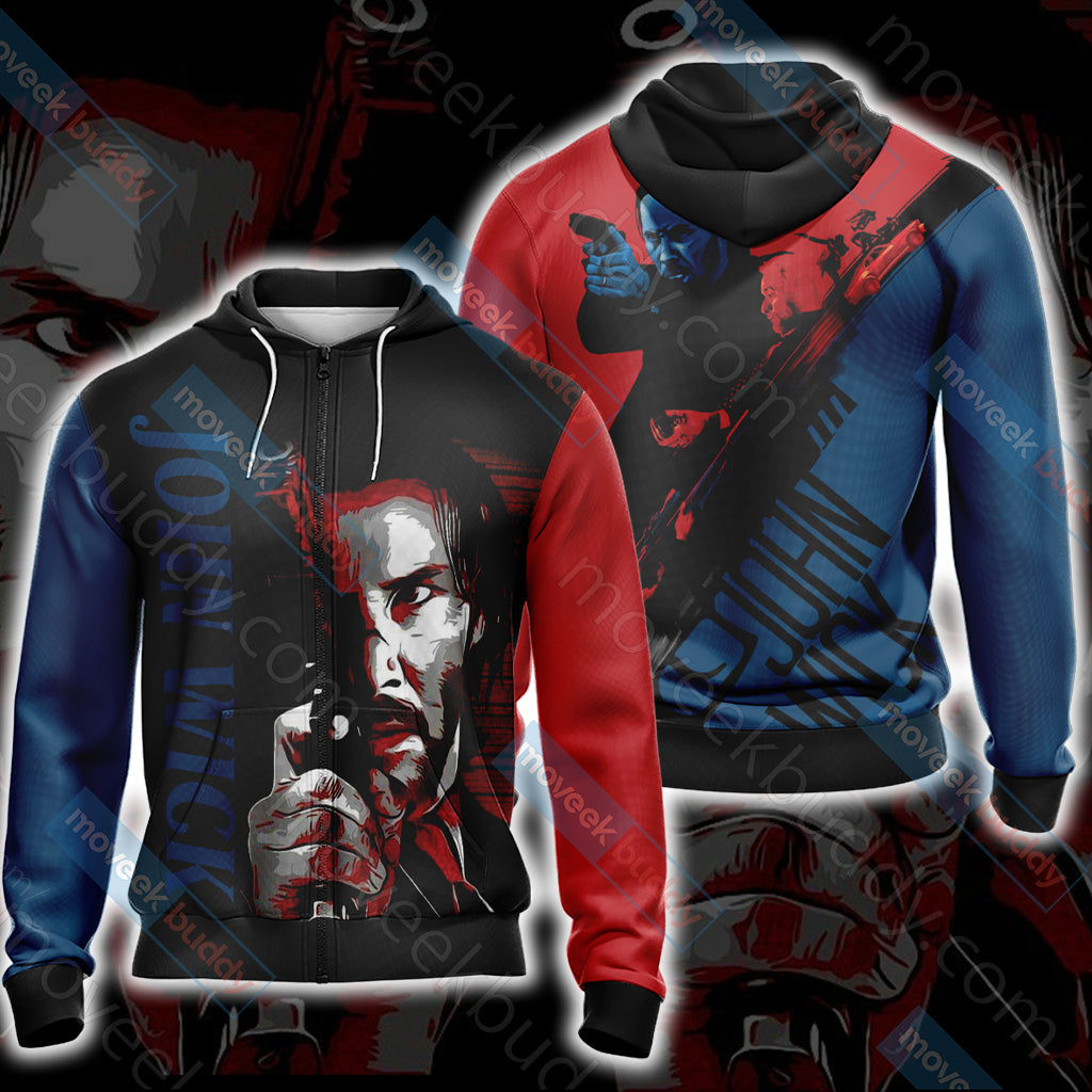 John Wick New Style Unisex 3D T-shirt Zip Hoodie XS