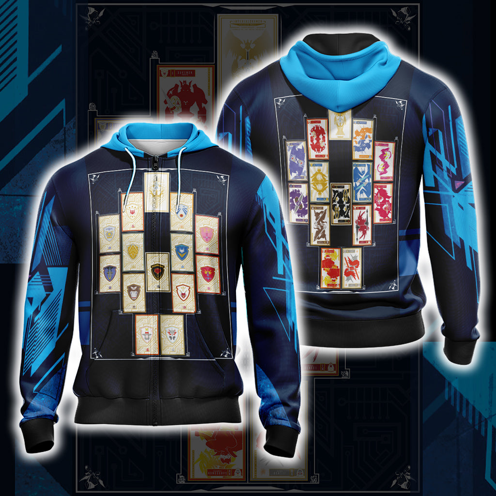 Digimon Monster - Knights of Yggdrasil Unisex 3D T-shirt Zip Hoodie XS