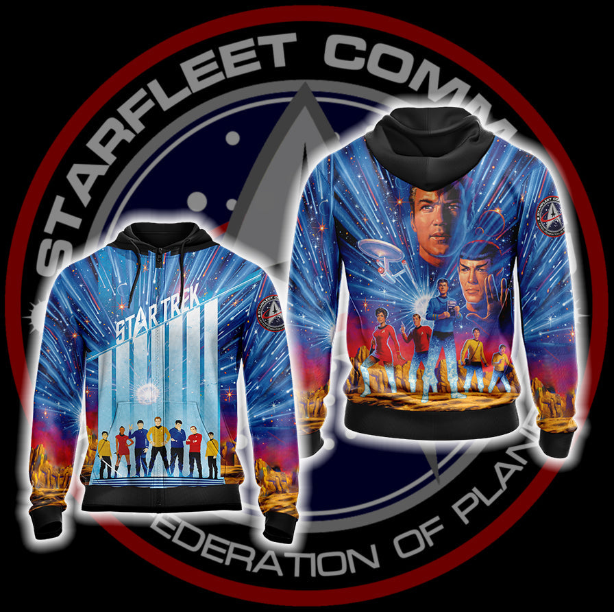 Star Trek - USS Enterprise Unisex 3D T-shirt Zip Hoodie XS