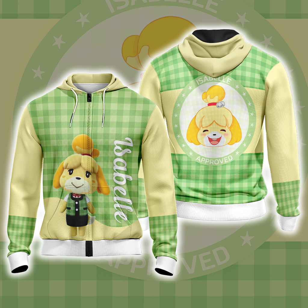 Animal Crossing Isabelle Unisex 3D T-shirt Zip Hoodie XS