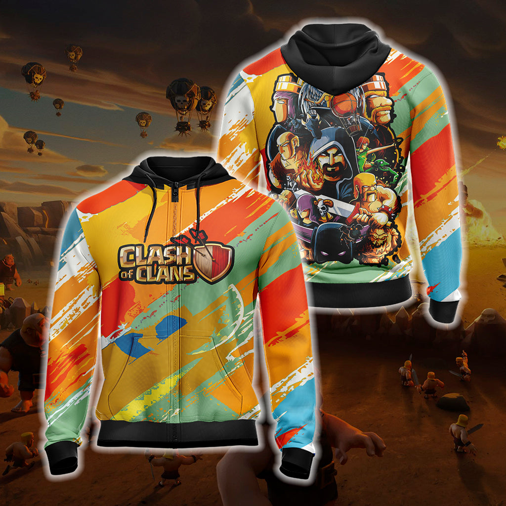 Clash of Clans New Unisex 3D T-shirt Zip Hoodie XS