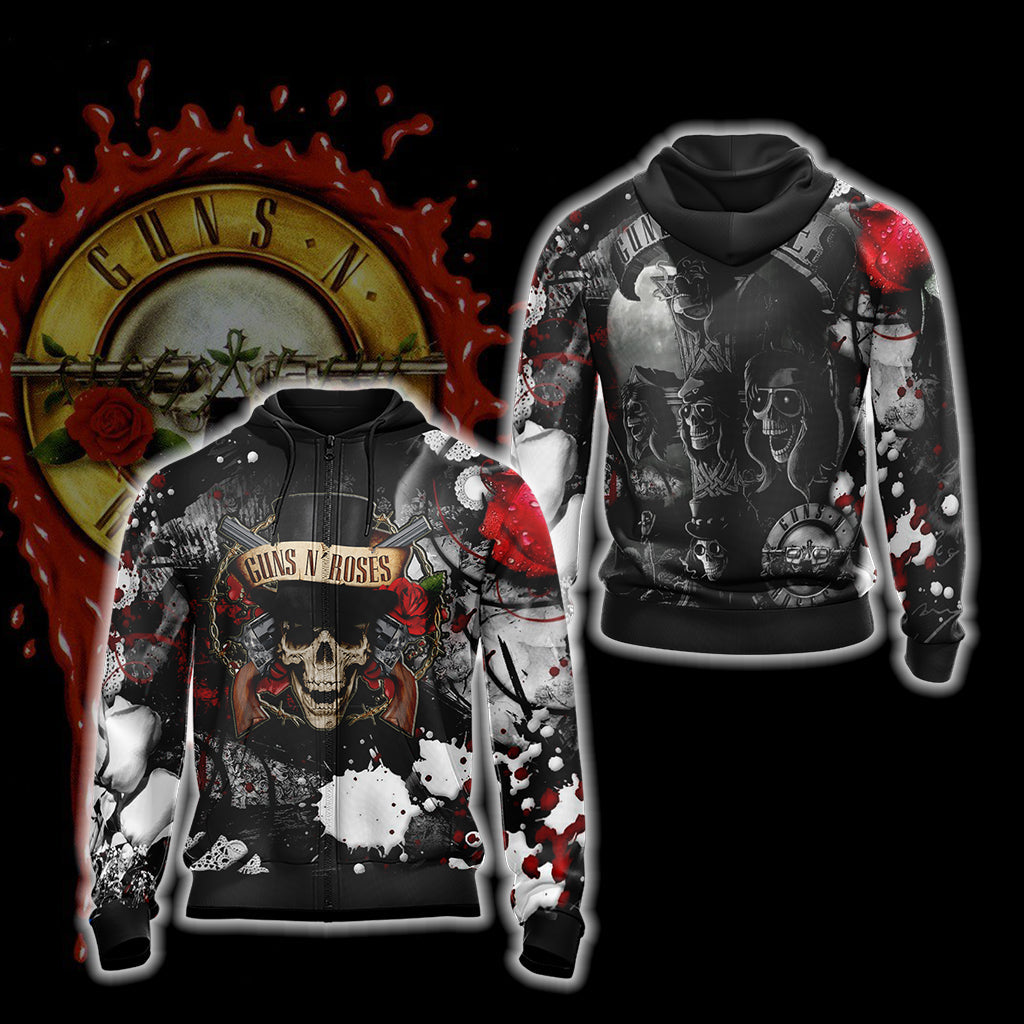 Guns N' Roses Unisex 3D T-shirt Zip Hoodie XS