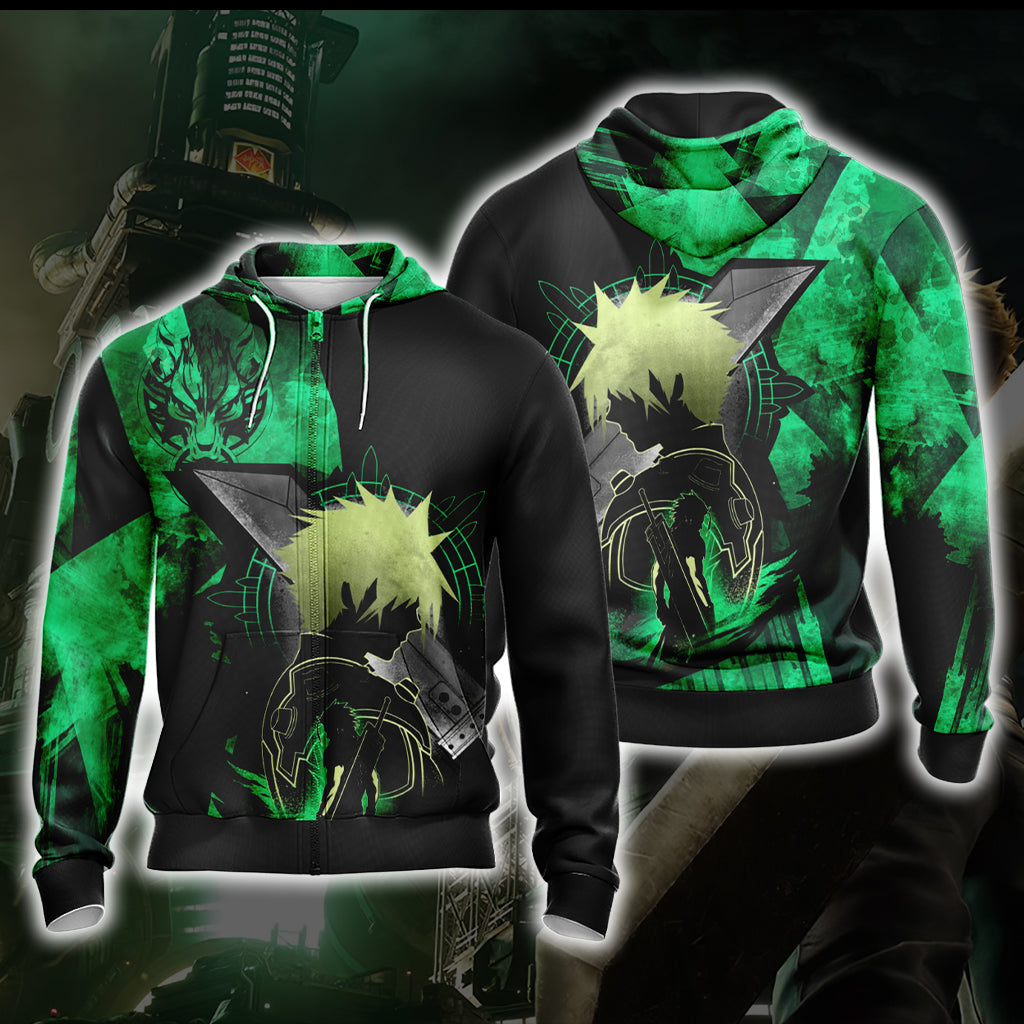 Final Fantasy VII - Cloud Strife New Unisex 3D T-shirt Zip Hoodie XS