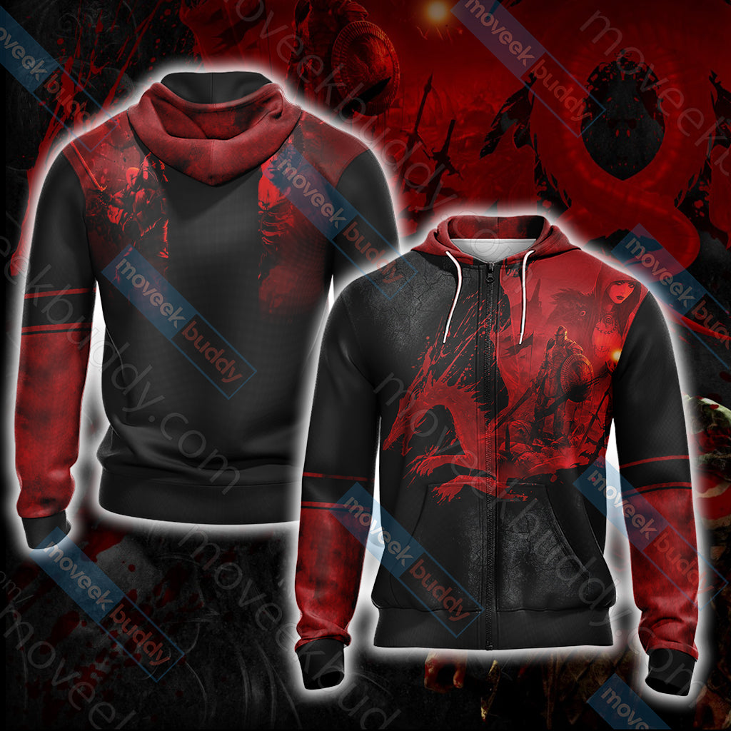 Dragon Age Origins Unisex 3D T-shirt Zip Hoodie XS
