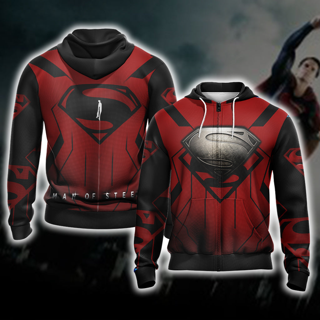 Man of Steel New Unisex 3D T-shirt Zip Hoodie XS