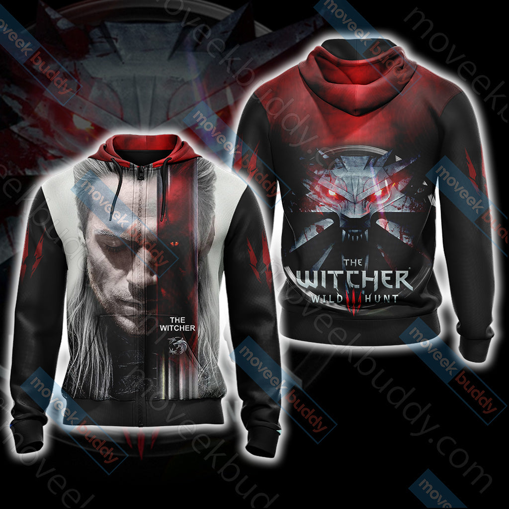 The Witcher Wild Hunt New Look Unisex 3D T-shirt Zip Hoodie XS