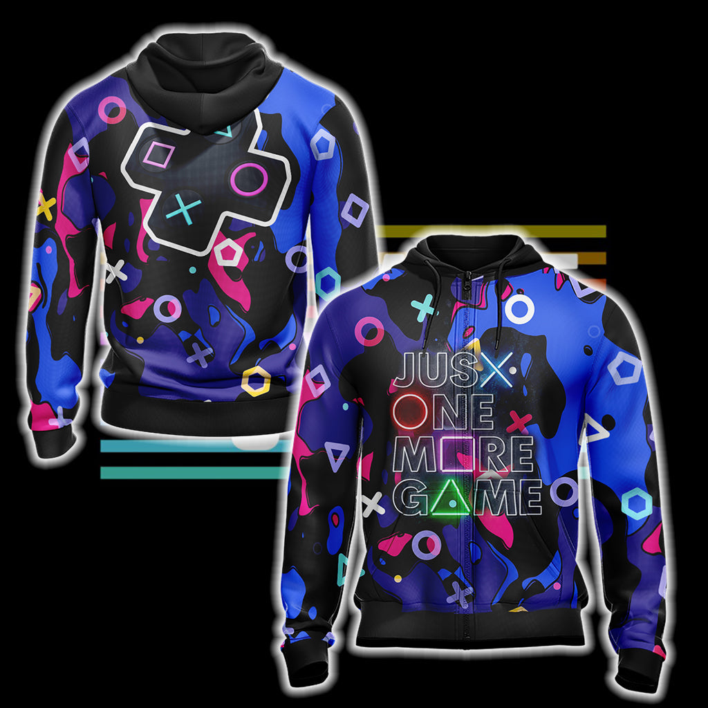 Just One More Game Unisex 3D T-shirt Zip Hoodie XS