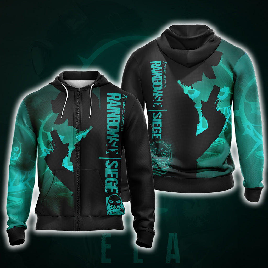 Tom Clancy’s Rainbow Six Siege Ela Unisex 3D T-shirt Zip Hoodie S