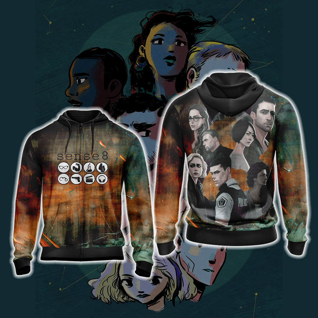 Sense8 New Version Unisex 3D T-shirt Zip Hoodie XS