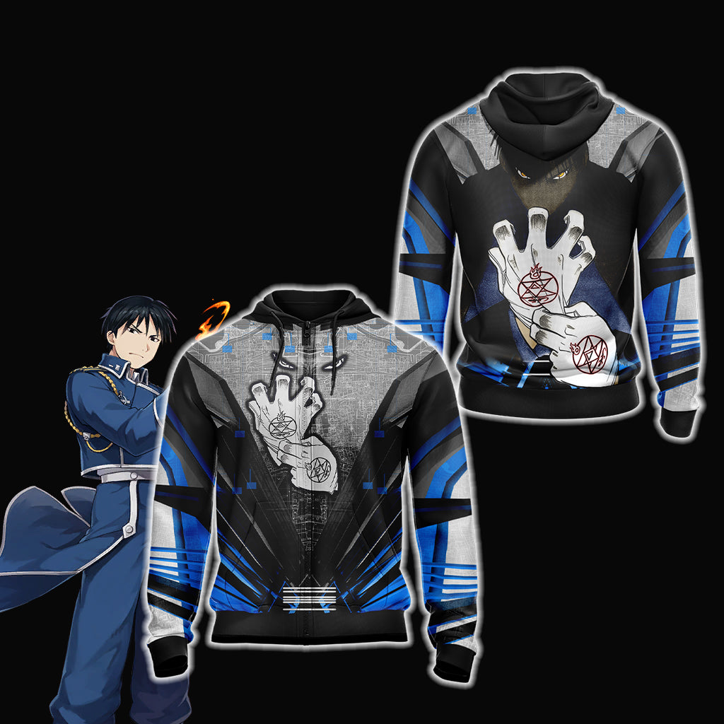 Fullmetal Alchemist - Roy Mustang Unisex 3D T-shirt Zip Hoodie XS