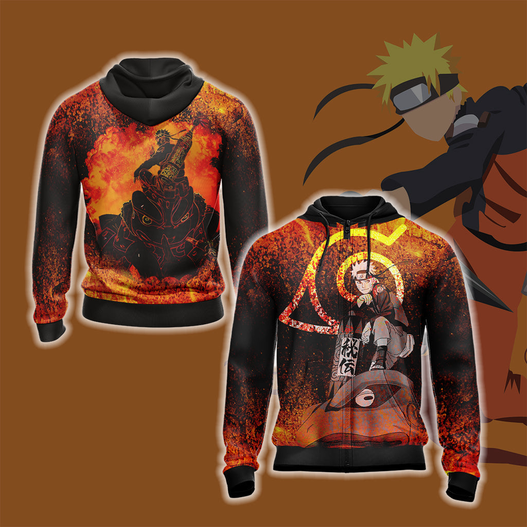 Naruto and Sage frog Unisex 3D T-shirt Zip Hoodie XS