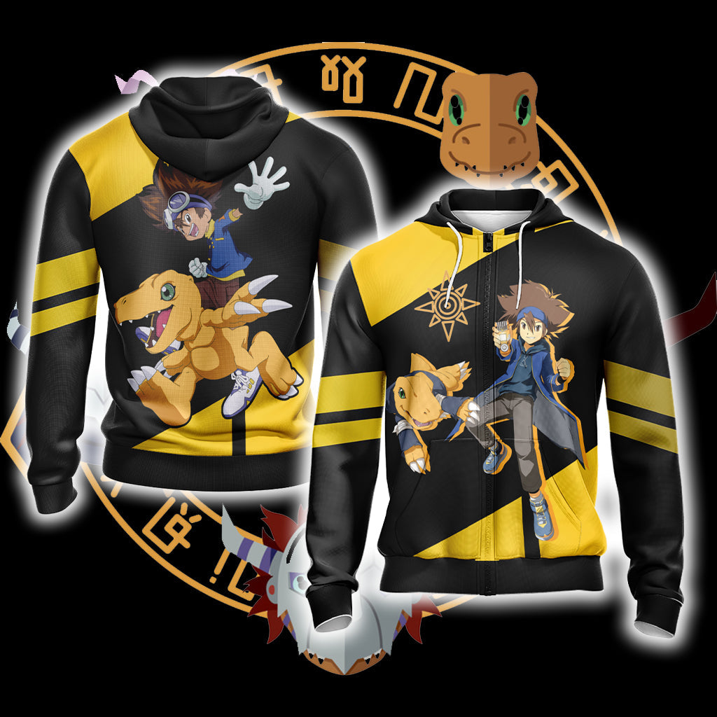 Digimon - Tai Kamiya And Agumon Unisex 3D T-shirt Zip Hoodie XS