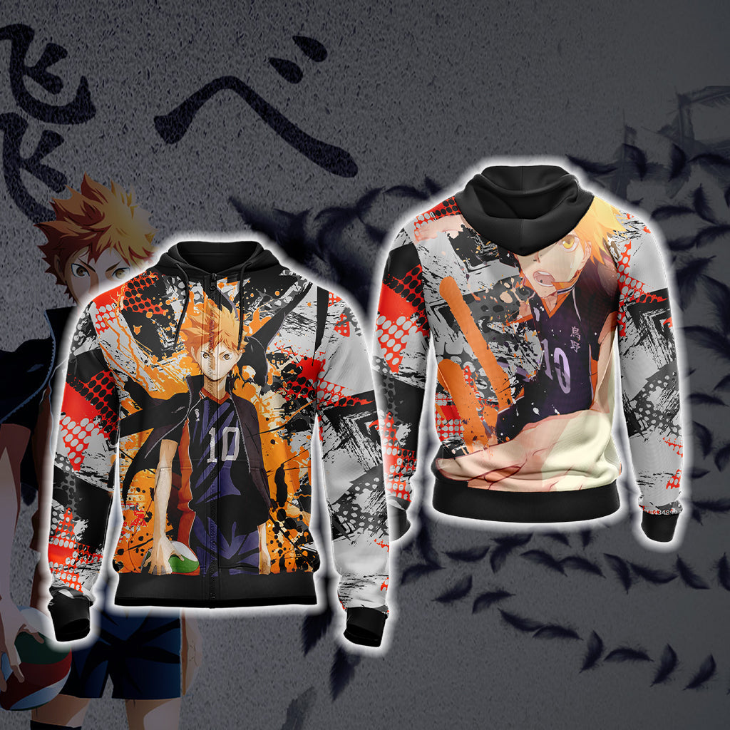 Hinata Shoyo Haikyuu Unisex 3D T-shirt Zip Hoodie XS
