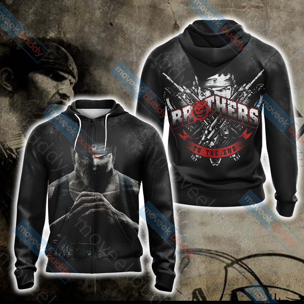 Gears Of War - Brother To The End Unisex 3D T-shirt Zip Hoodie XS
