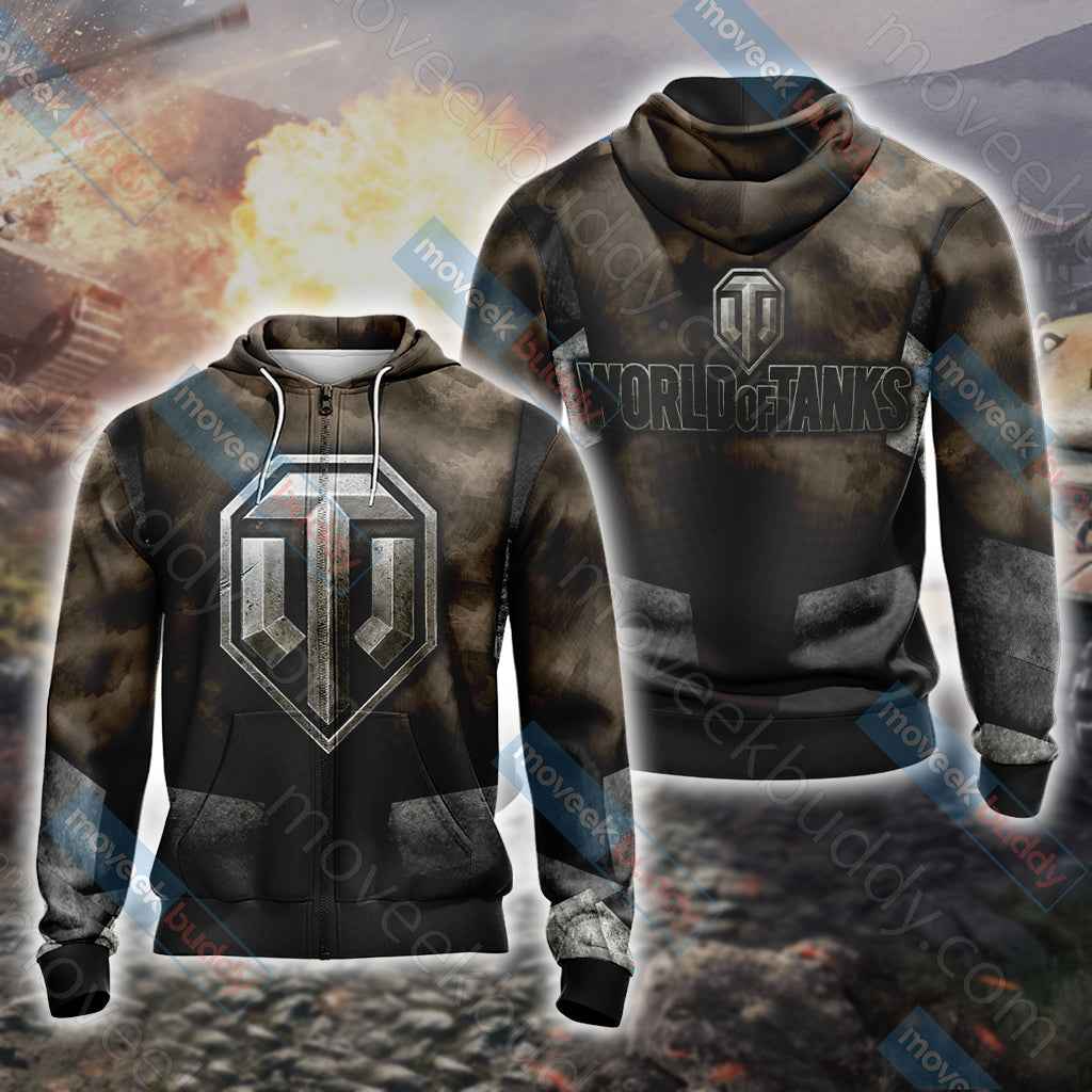 World of Tanks Unisex 3D T-shirt Zip Hoodie XS