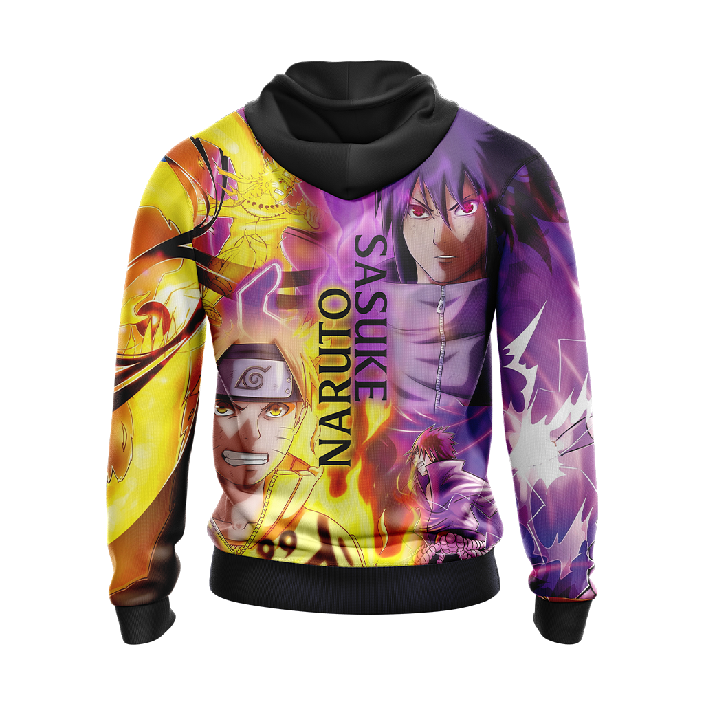 Naruto And Sasuke Unisex 3D T-shirt Zip Hoodie Pullover Hoodie