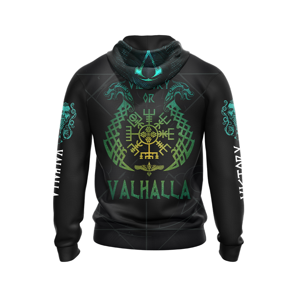 Assassin's Creed Victory or Valhalla Unisex 3D T-shirt Zip Hoodie