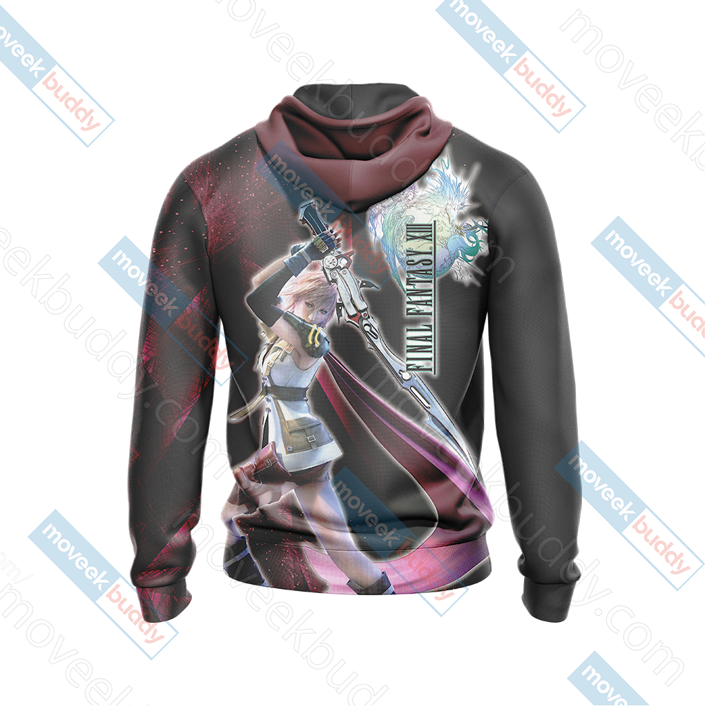 Final Fantasy XIII - Lightning Unisex 3D T-shirt Zip Hoodie