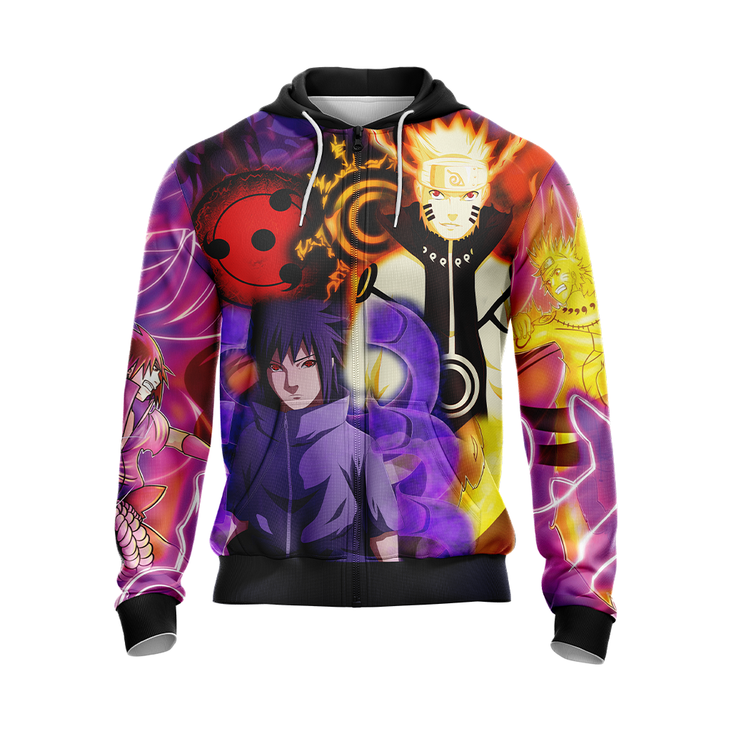 Naruto And Sasuke Unisex 3D T-shirt Zip Hoodie Pullover Hoodie