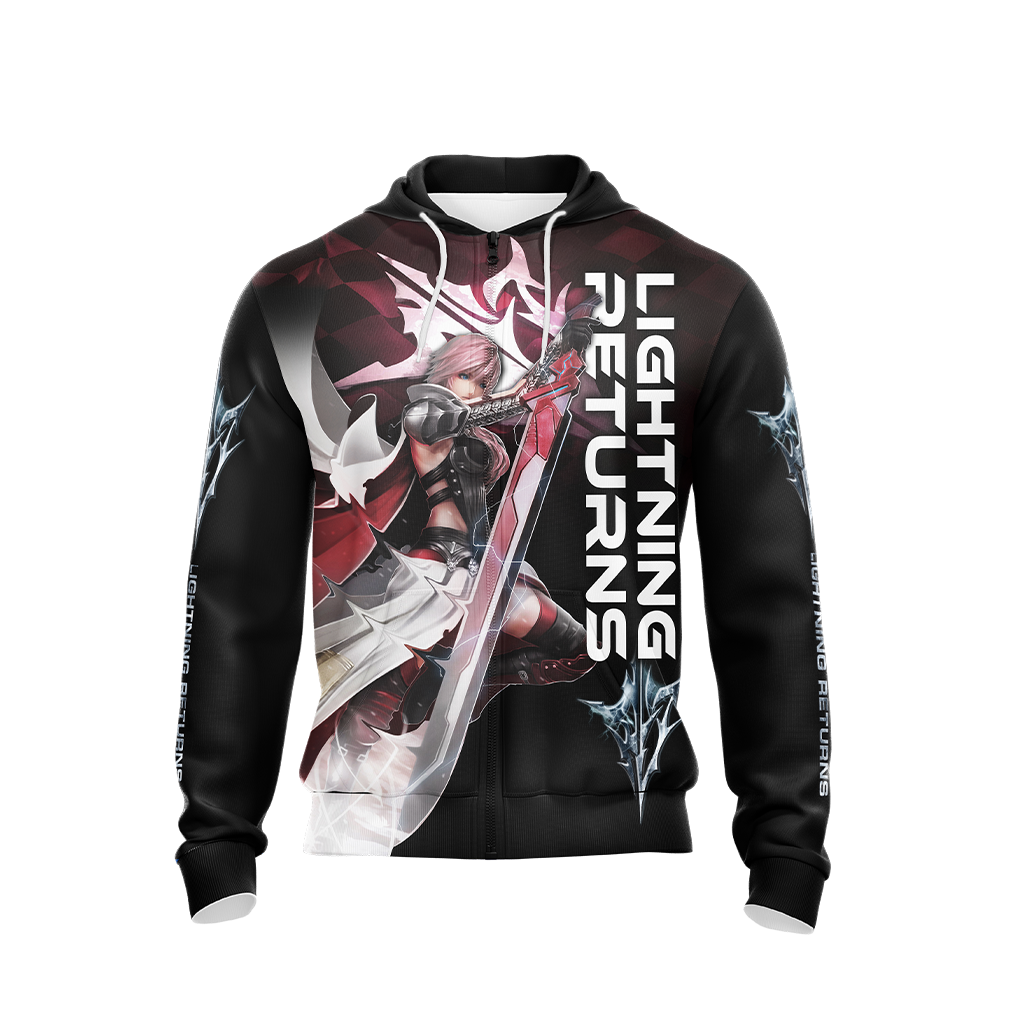 Final Fantasy XIII Lightning Returns Unisex 3D T-shirt Zip Hoodie