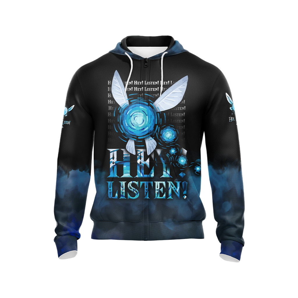 The Legend Of Zelda Navi Fairy Hey Listen Unisex 3D T-shirt Zip Hoodie
