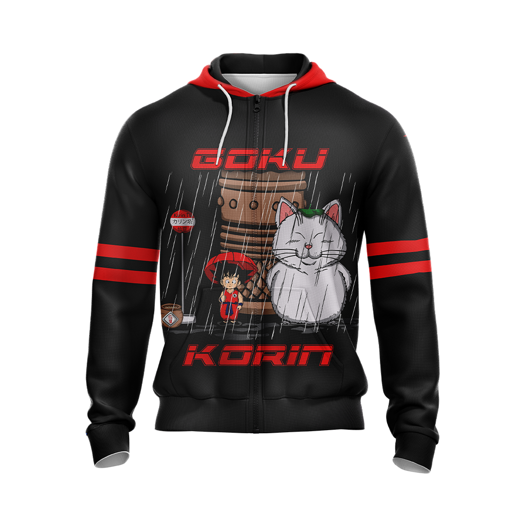 Dragon Ball Goku and Korin in My Neighbor Totoro Unisex Zip Up Hoodie