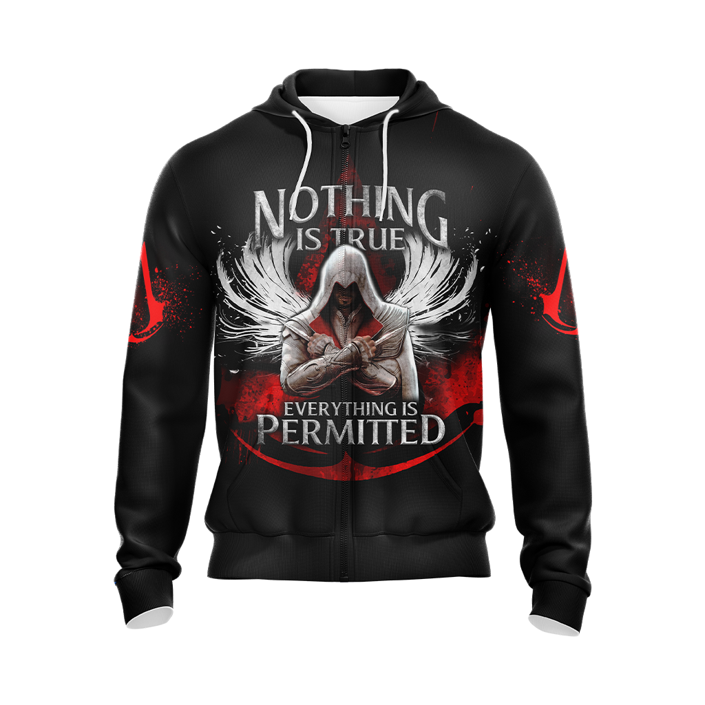 Assassin's Creed Nothing Is True Everything Is Permitted Unisex 3D T-shirt Zip Hoodie