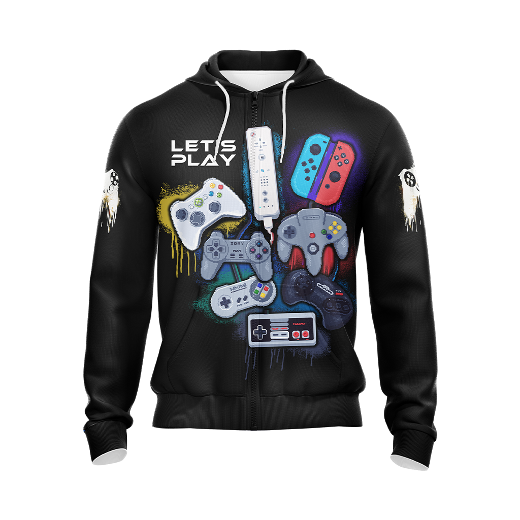 Game Controller Cool Player Unisex 3D T-shirt Zip Hoodie