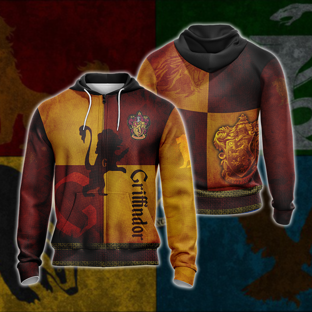 Brave Like A Gryffindor Harry Potter New Version 1 Unisex 3D T-shirt Zip Hoodie XS