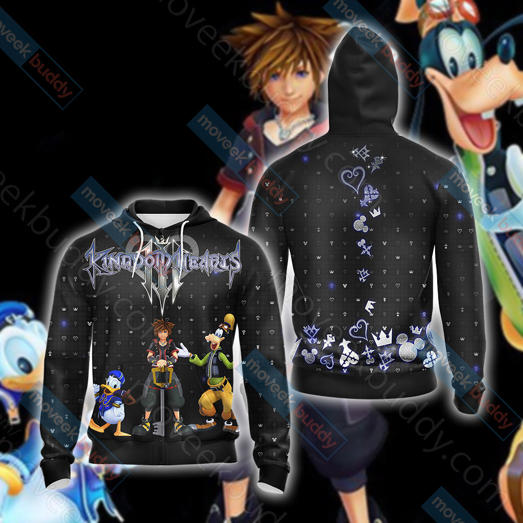 Kingdom Hearts III New Unisex 3D T-shirt Zip Hoodie XS