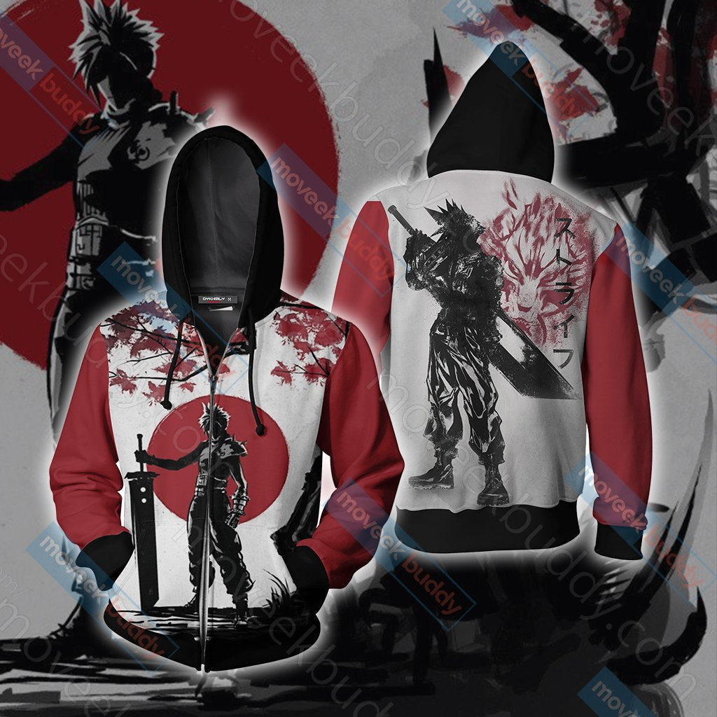 Final Fantasy 7 Cloud Strife T-shirt Zip Hoodie Pullover Hoodie Zip Hoodie S