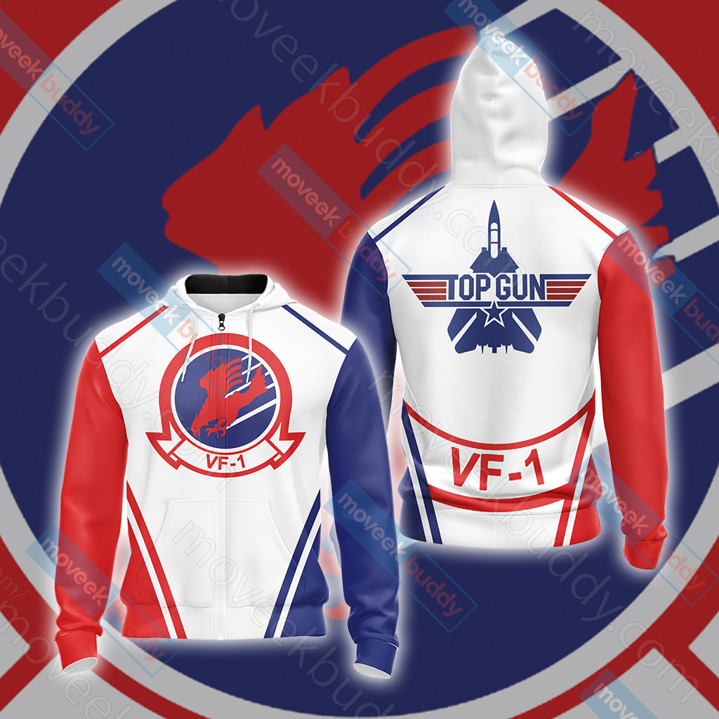 Top Gun VF-1 Unisex 3D T-shirt Zip Hoodie XS