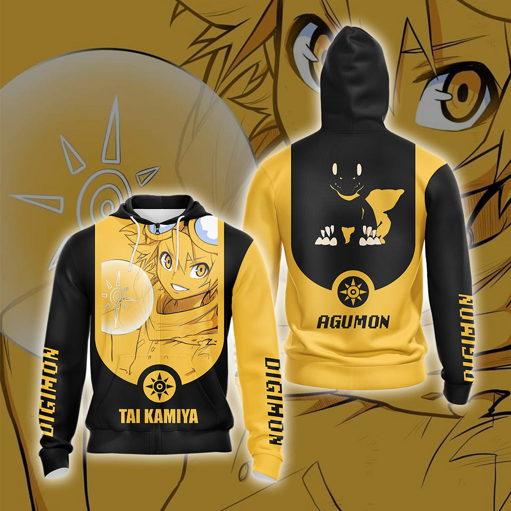 Digimon - Agumon New Version Unisex 3D T-shirt Zip Hoodie XS