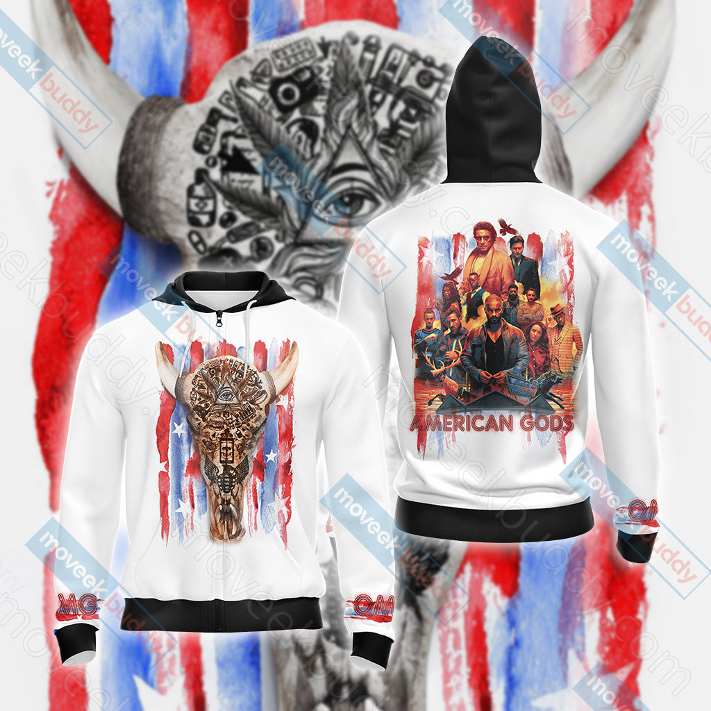 American Gods Unisex 3D T-shirt Zip Hoodie XS