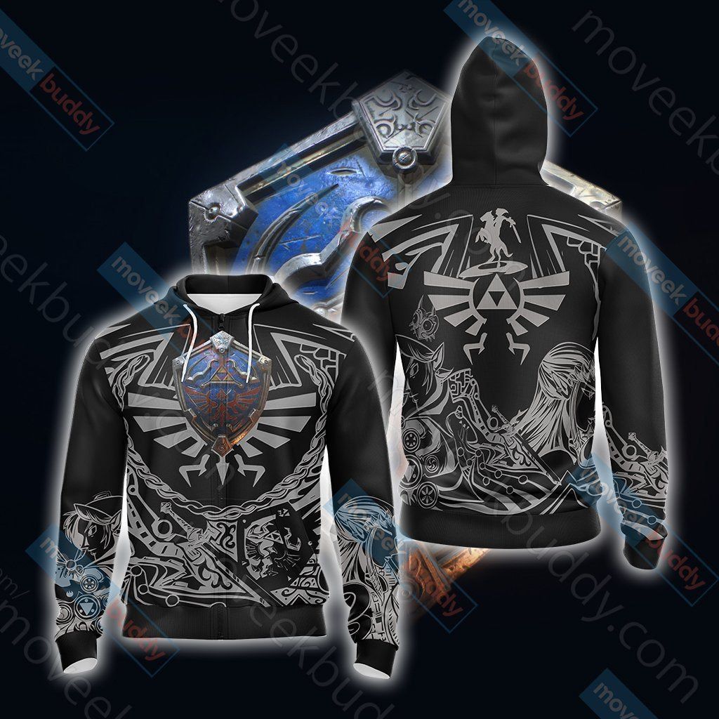 The Legend of Zelda - Shield Of Legend Unisex 3D T-shirt Zip Hoodie S