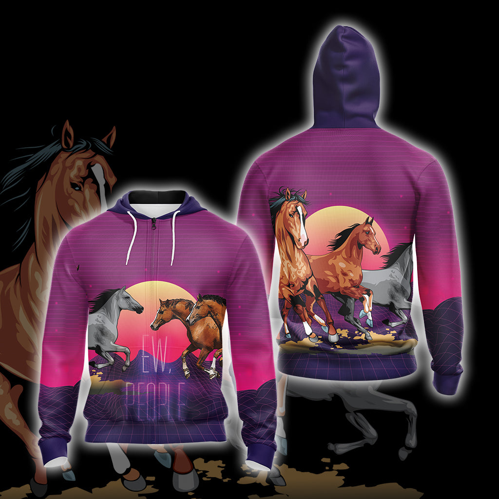 Horse Ew People Unisex 3D T-shirt Zip Hoodie XS