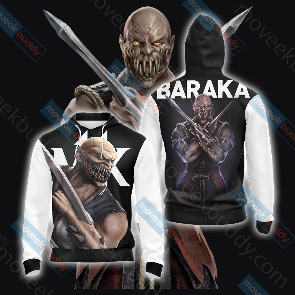 Mortal Kombat Baraka New Unisex 3D T-shirt Zip Hoodie XS