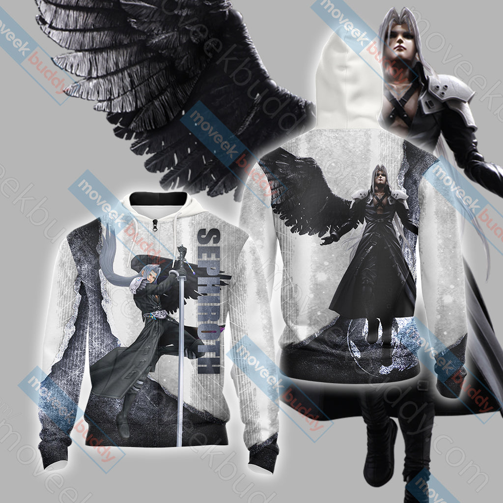 Final Fantasy VII - Sephiroth New Version Unisex 3D T-shirt Zip Hoodie XS