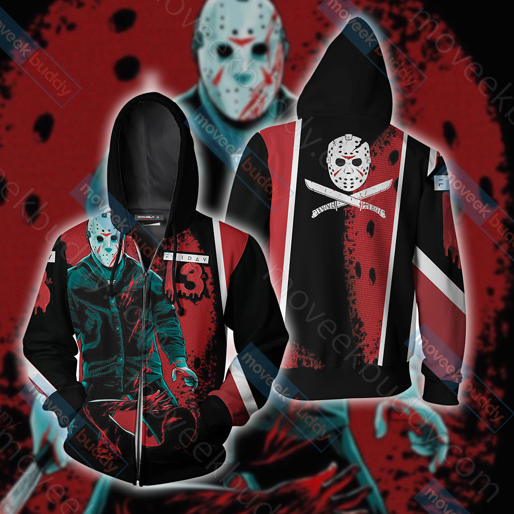 Friday the 13th Unisex 3D T-shirt Zip Hoodie XS