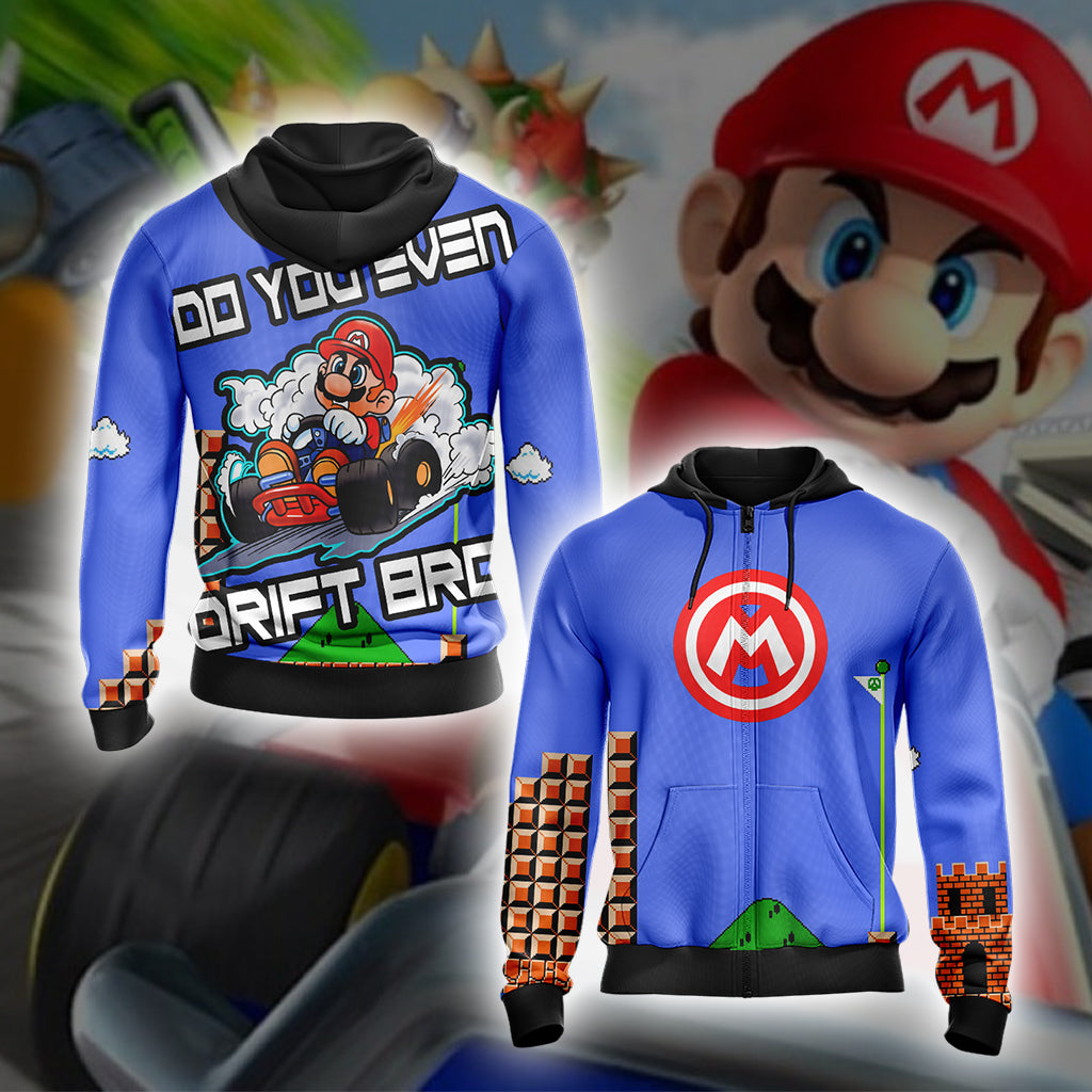 Mario Drift Unisex 3D T-shirt Zip Hoodie XS
