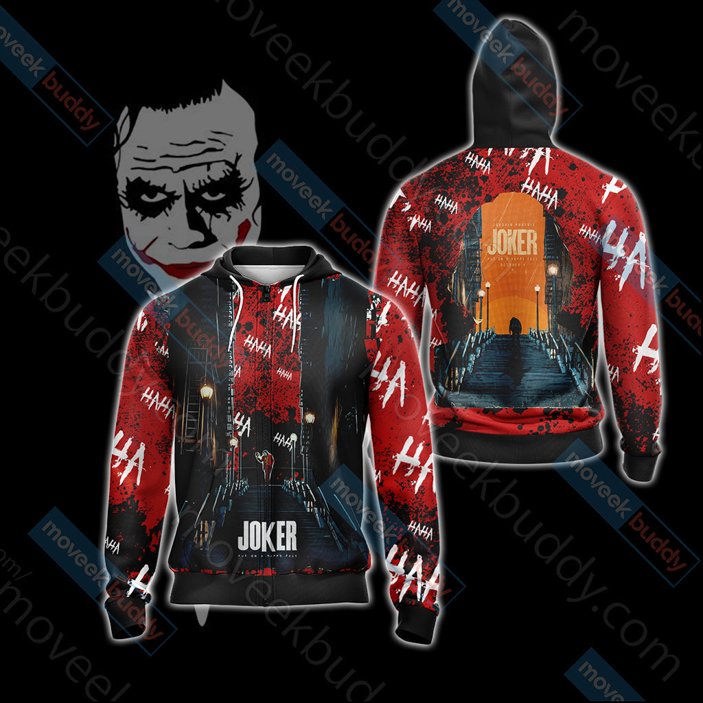 Joker Unisex 3D T-shirt Zip Hoodie XS
