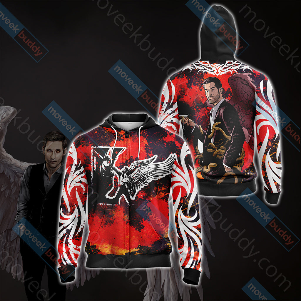 Lucifer New Version Unisex 3D T-shirt Zip Hoodie XS