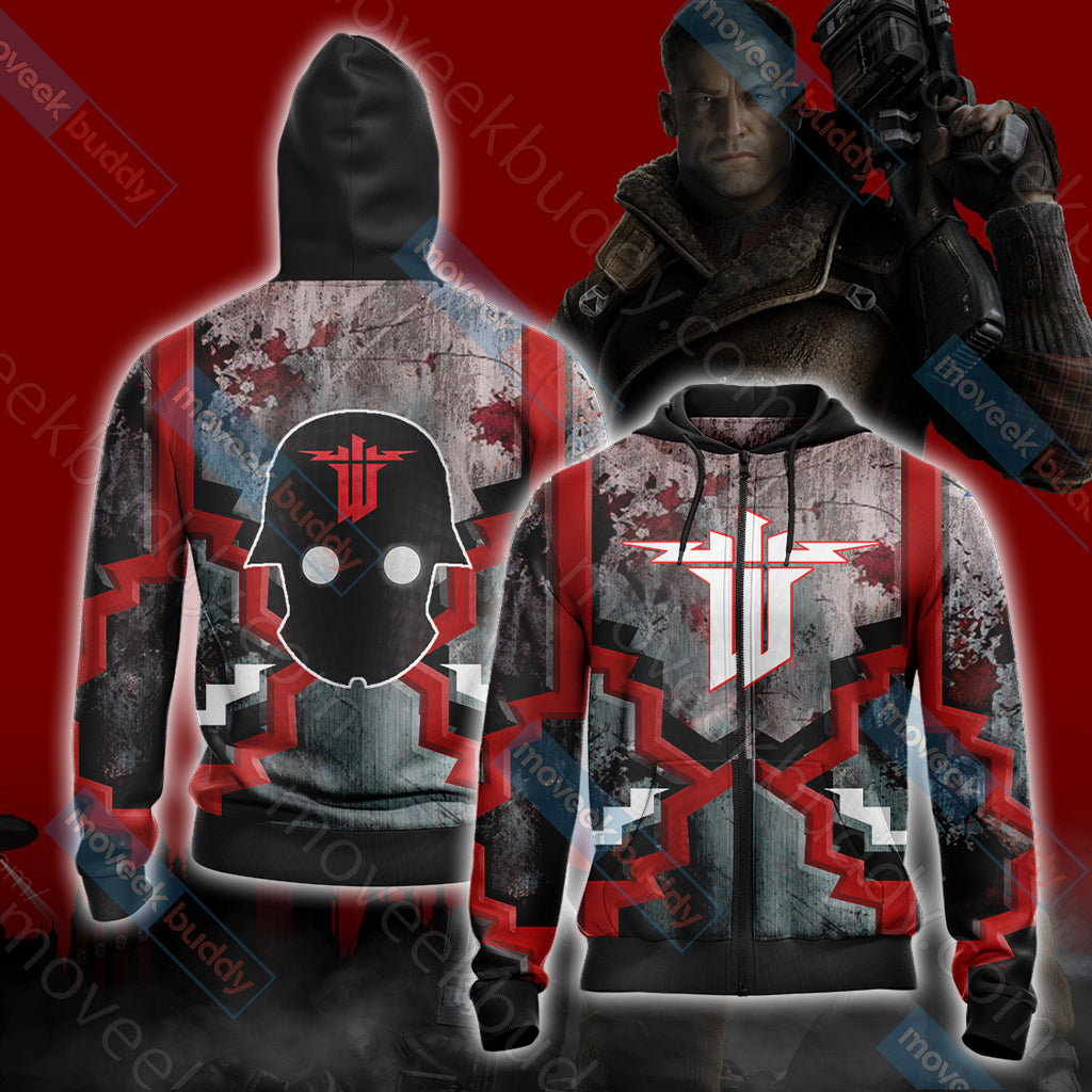 Wolfenstein: The Old Blood Unisex 3D T-shirt Zip Hoodie XS