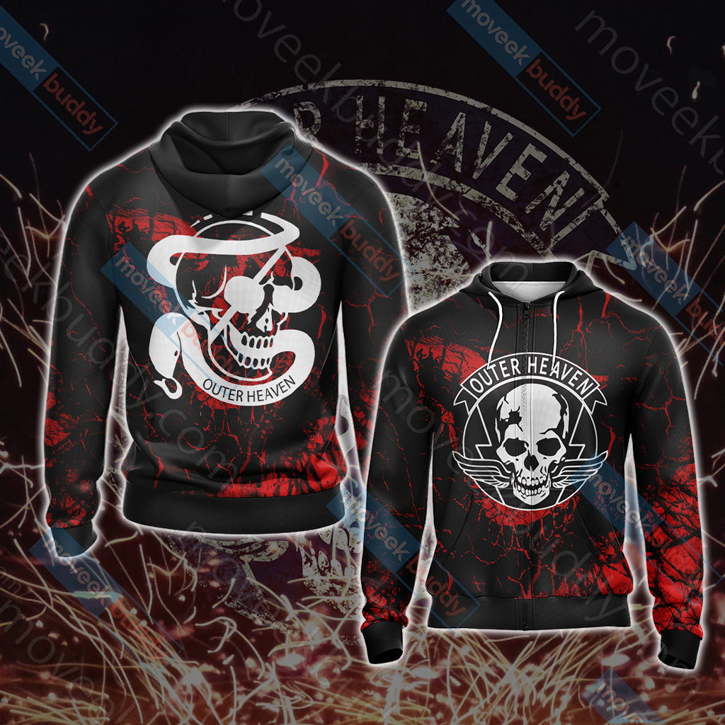 Metal Gear Solid - Outer Heaven Unisex 3D T-shirt Zip Hoodie XS
