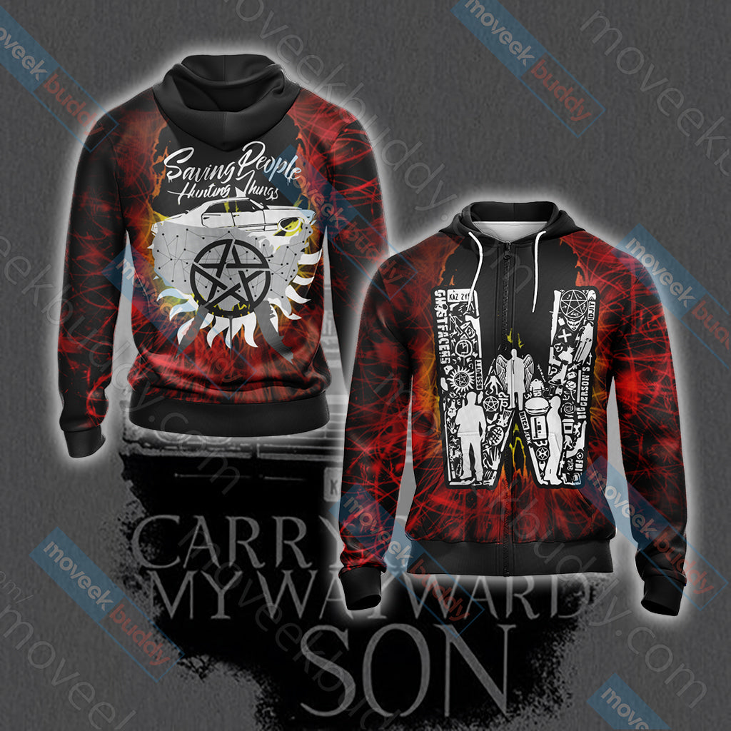 Supernatural - New Version Unisex 3D T-shirt Zip Hoodie XS
