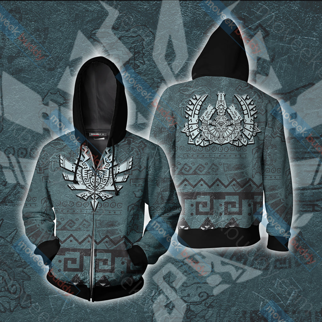 Monster Hunter Unisex 3D T-shirt Zip Hoodie XS