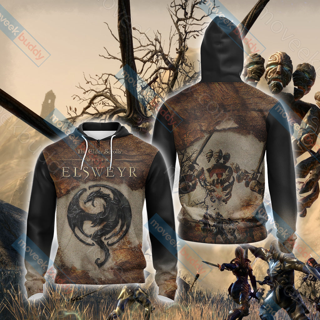 The Elder Scrolls Online - Elsweyr Unisex 3D T-shirt Zip Hoodie XS